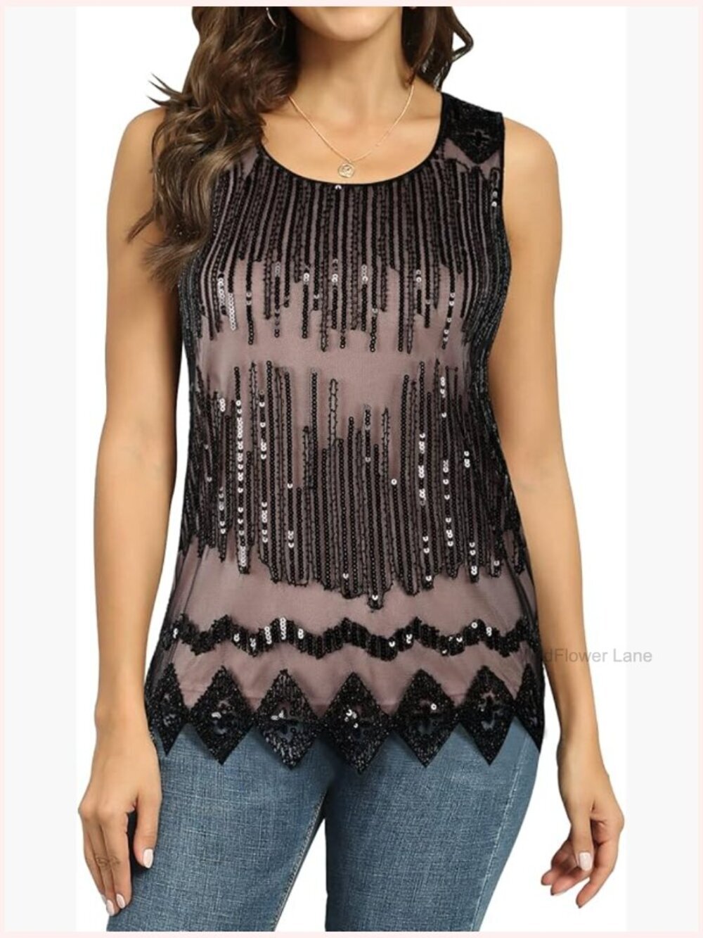 Women's Sequin Tank Top Party Cocktail Sparkly Tops Flowy